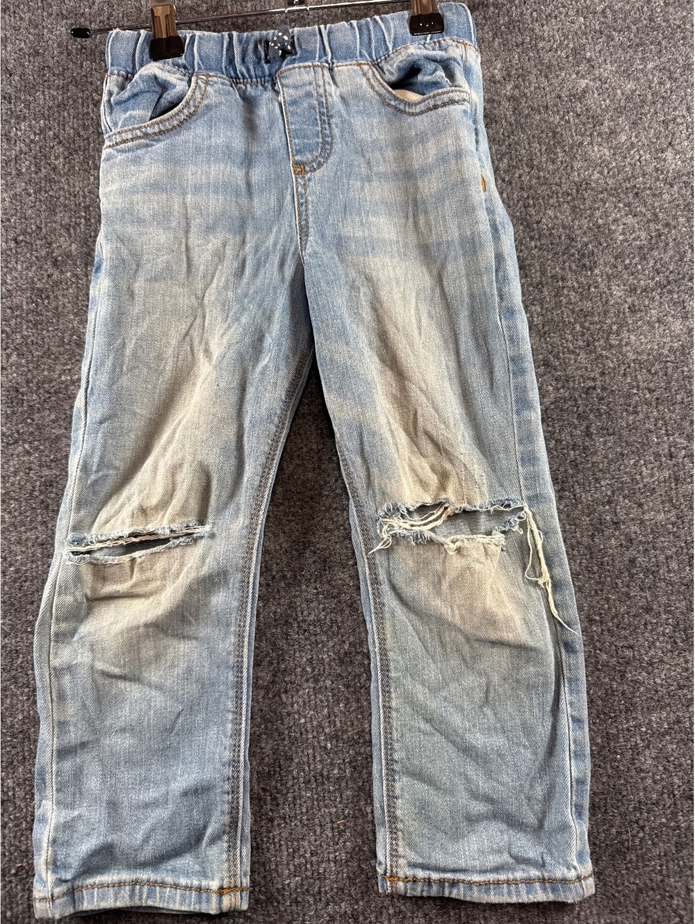 Jumping Beans Toddler Boys 3T Distressed Ripped Jeans Blue Denim Adjustable